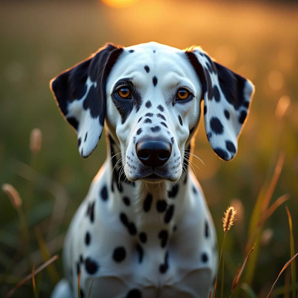 A photorealistic portrait of a Dalmatian in its natural habitat