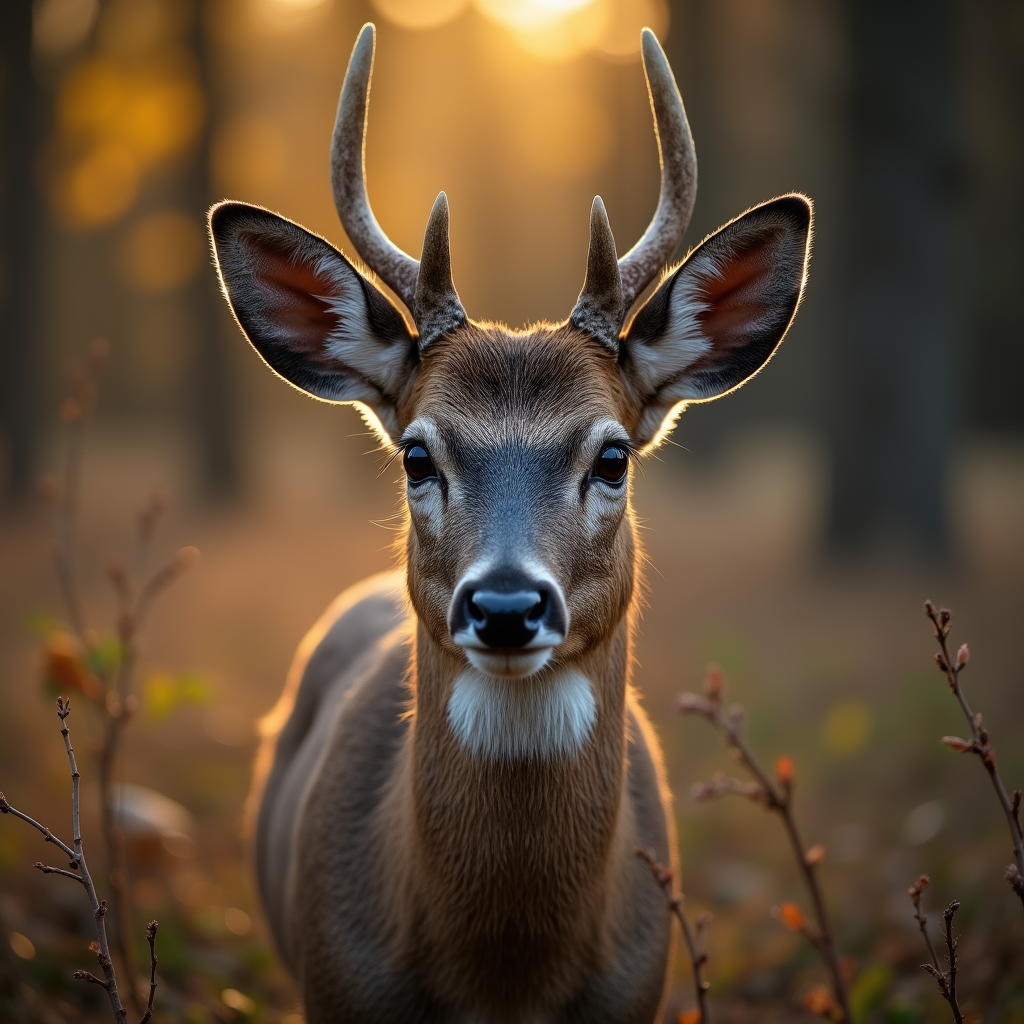 A photorealistic portrait of a Deer in its natural habitat