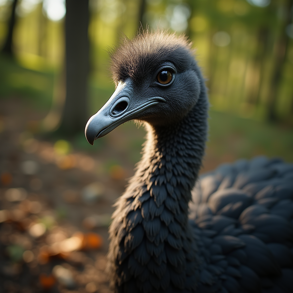 A photorealistic portrait of a Dodo in its natural habitat