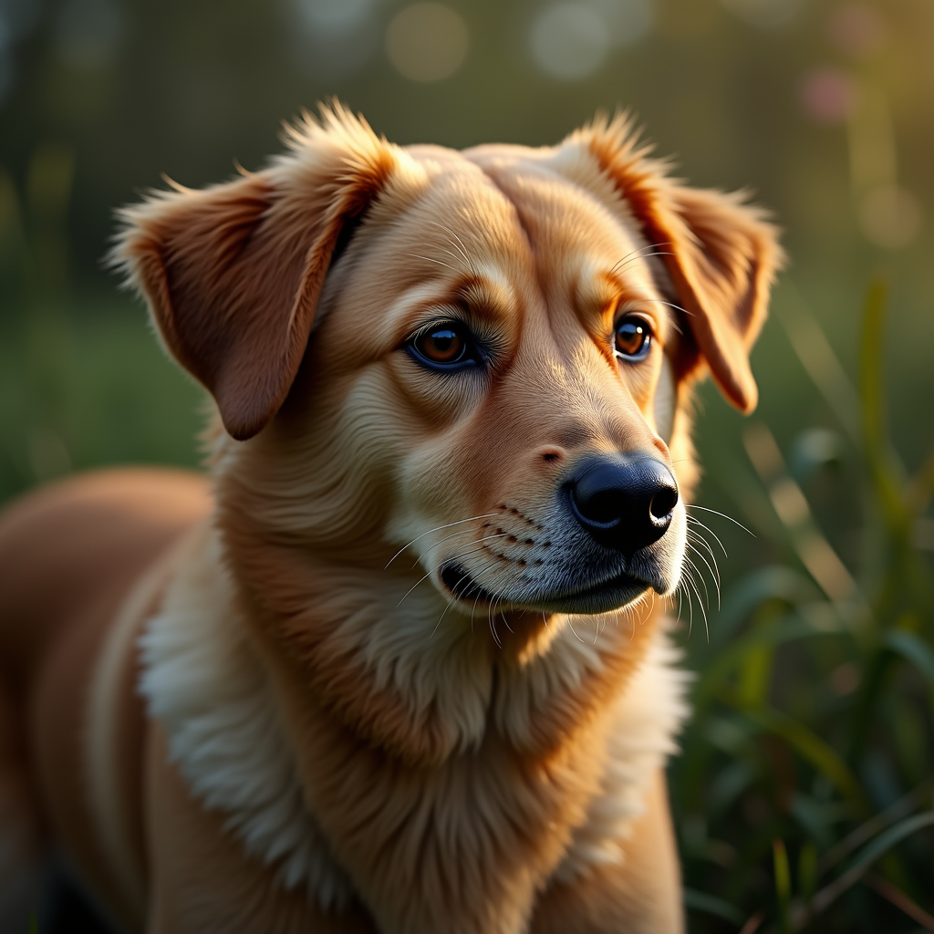A photorealistic portrait of a Dog in its natural habitat