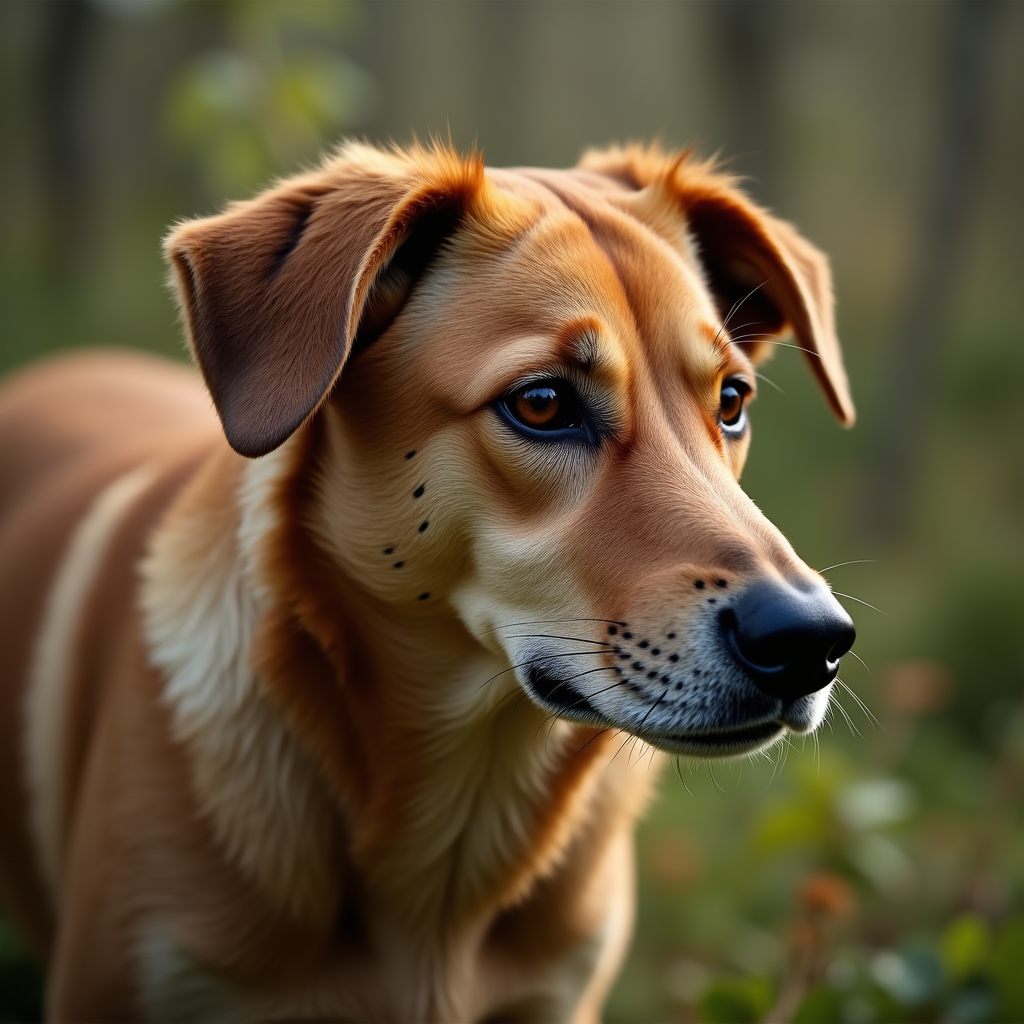 A photorealistic portrait of a Dog in its natural habitat