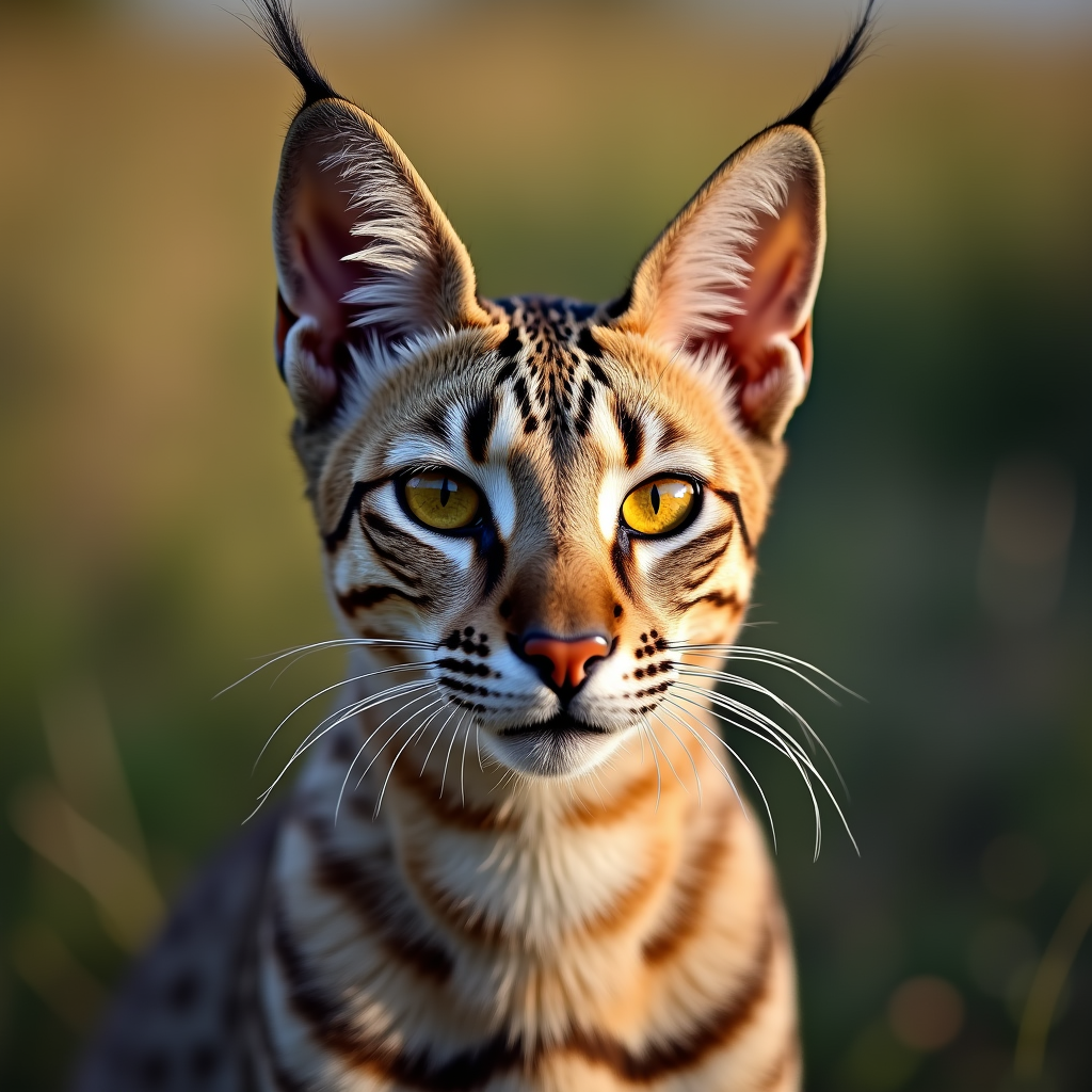 A photorealistic portrait of a Egyptian Mau in its natural habitat