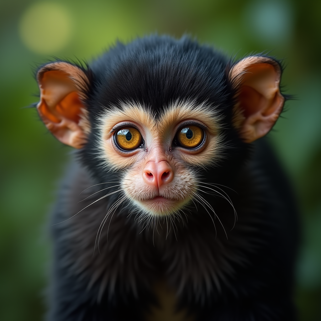 A photorealistic portrait of a Emperor Tamarin in its natural habitat