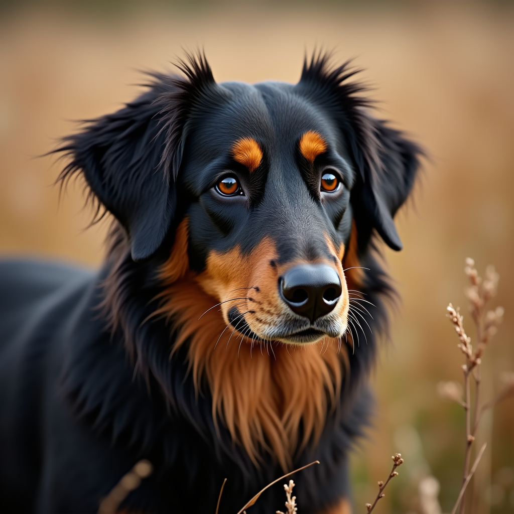 A photorealistic portrait of a English Shepherd in its natural habitat