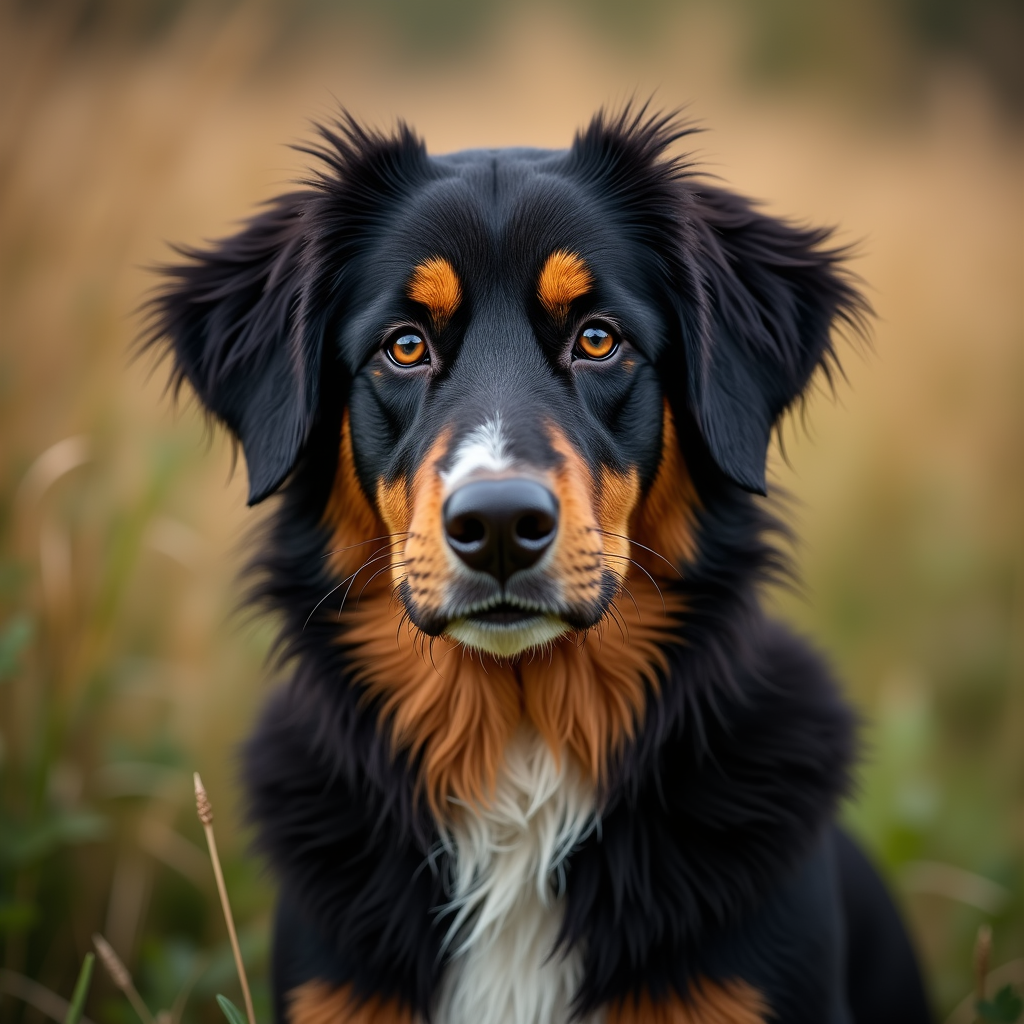 A photorealistic portrait of a English Shepherd in its natural habitat