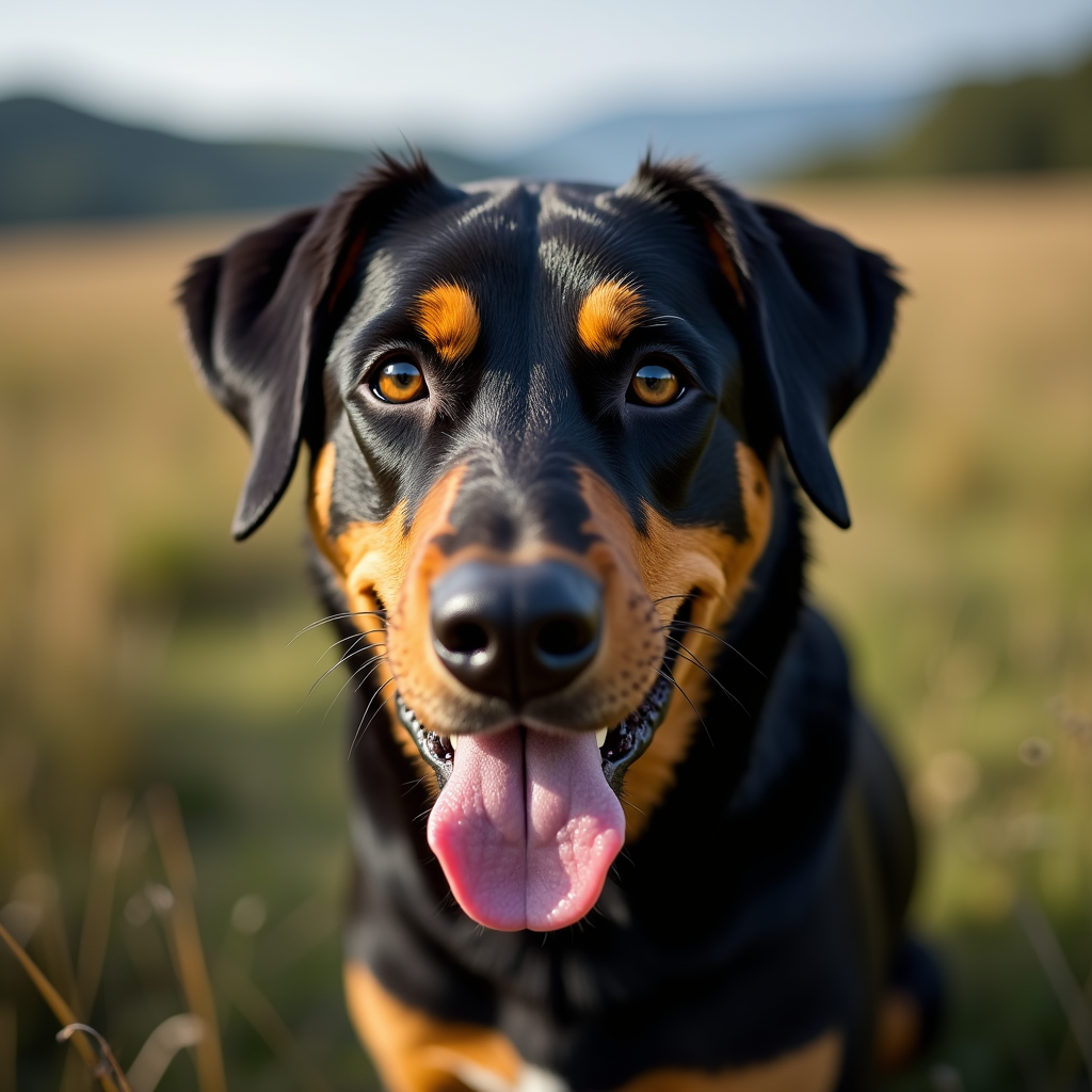 A photorealistic portrait of a Entlebucher Mountain Dog in its natural habitat