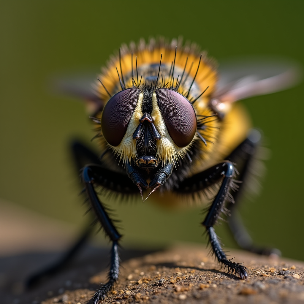 A photorealistic portrait of a Fly in its natural habitat