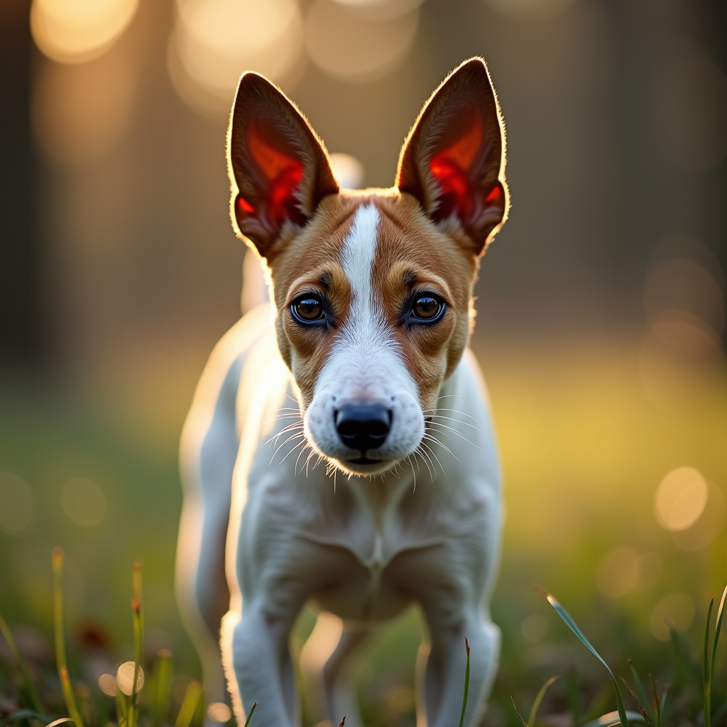 A photorealistic portrait of a Fox Terrier in its natural habitat