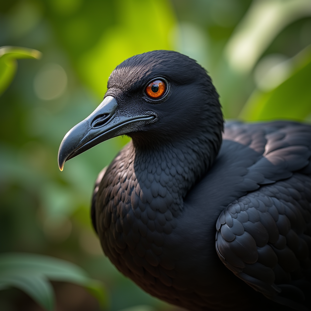 A photorealistic portrait of a Frigatebird in its natural habitat