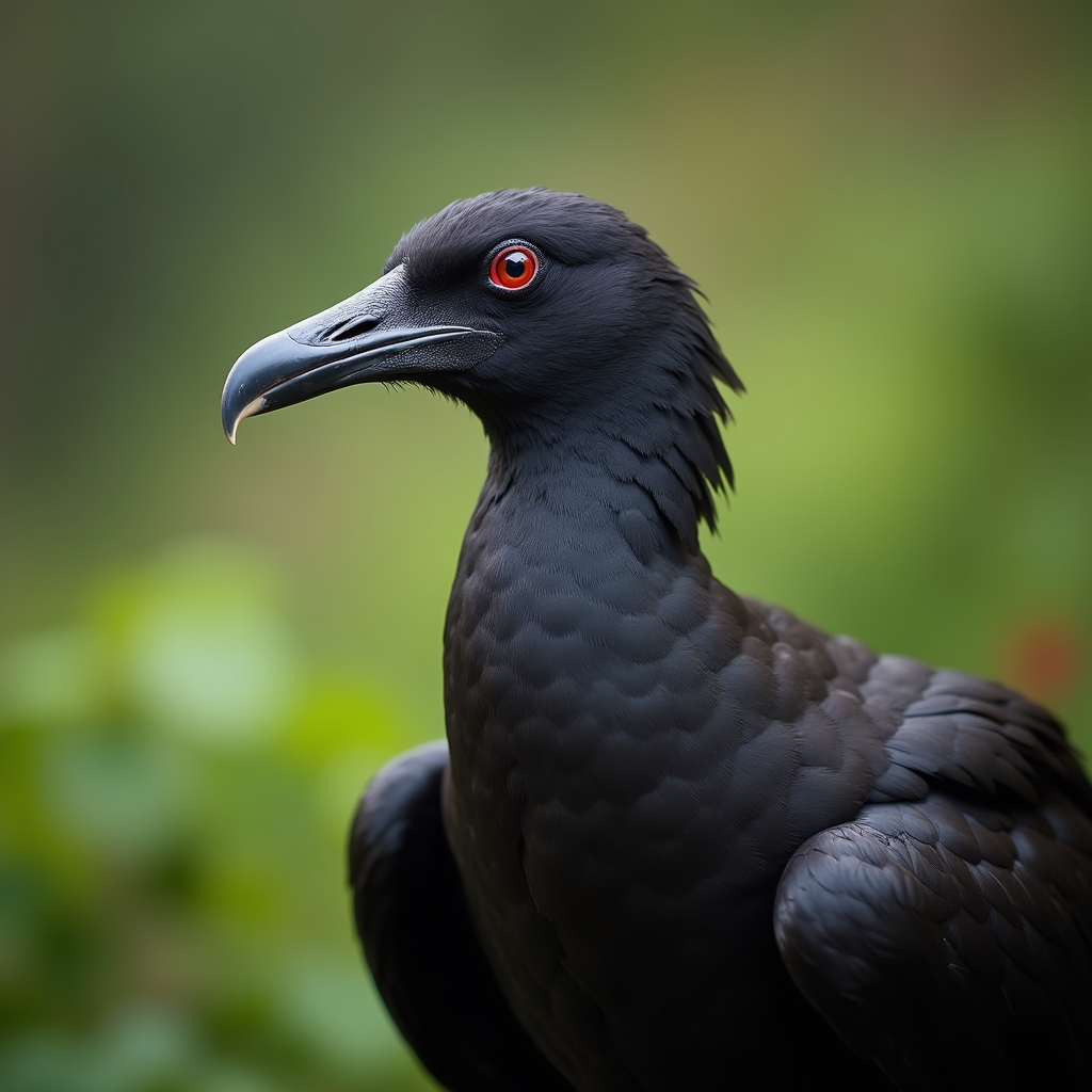 A photorealistic portrait of a Frigatebird in its natural habitat