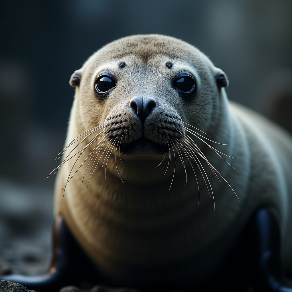 A photorealistic portrait of a Fur Seal in its natural habitat