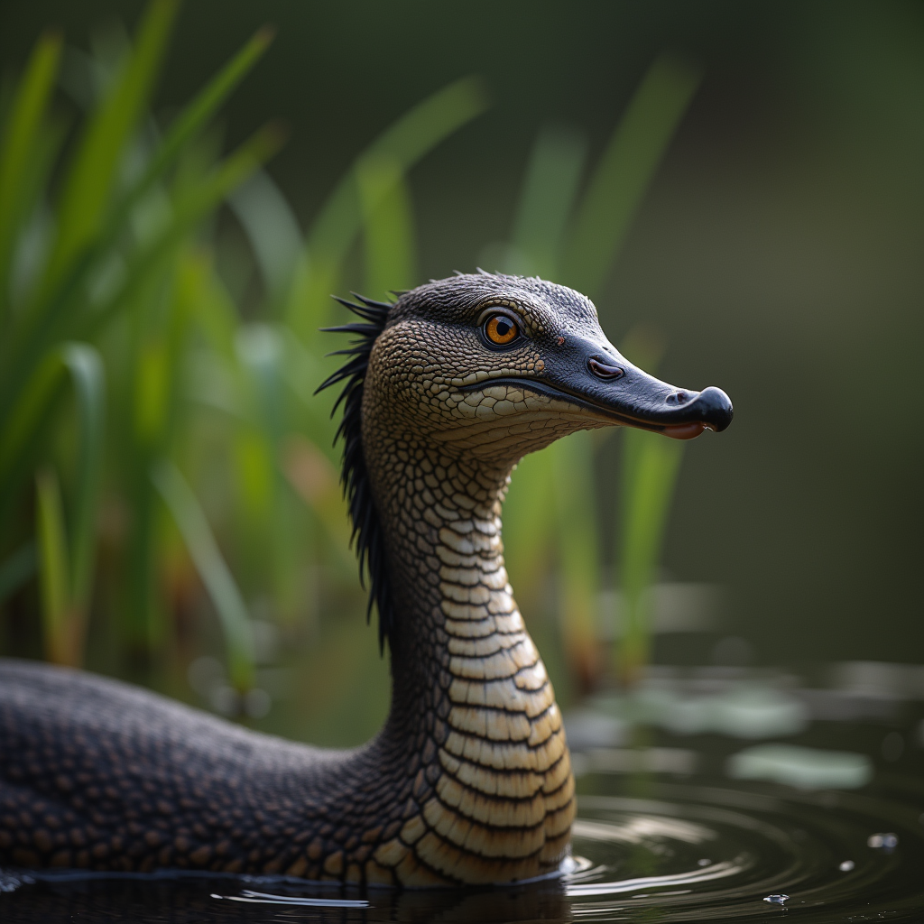 A photorealistic portrait of a Gar in its natural habitat