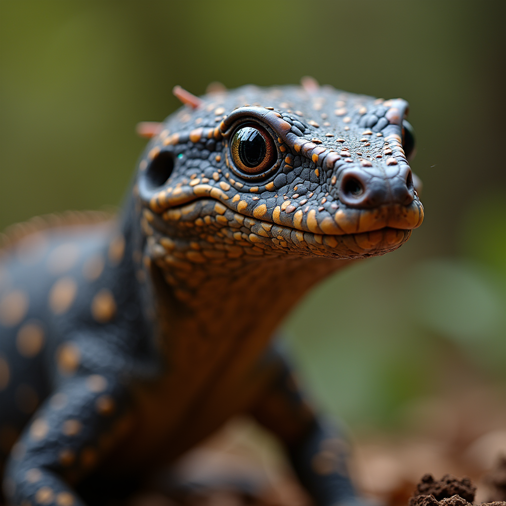 A photorealistic portrait of a Gila Monster in its natural habitat