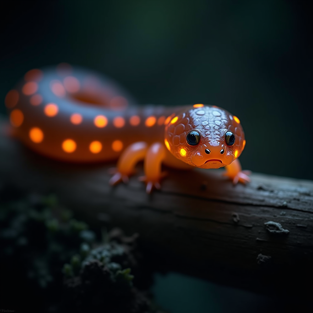 A photorealistic portrait of a Glow Worm in its natural habitat
