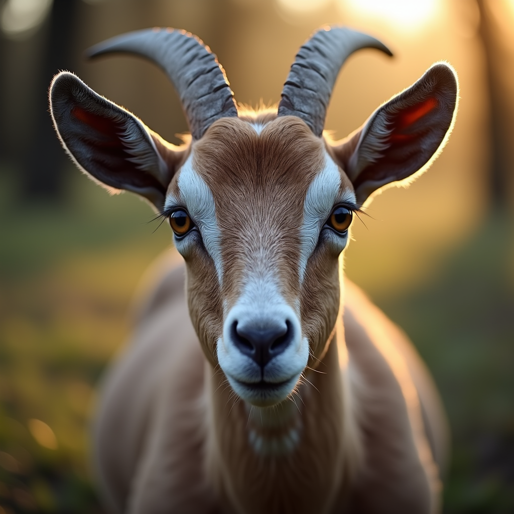 A photorealistic portrait of a Goat in its natural habitat