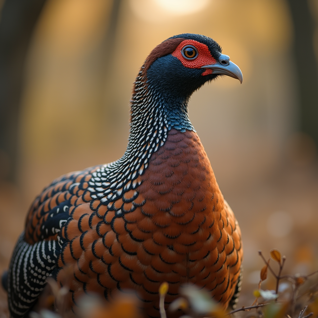 A photorealistic portrait of a Grouse in its natural habitat