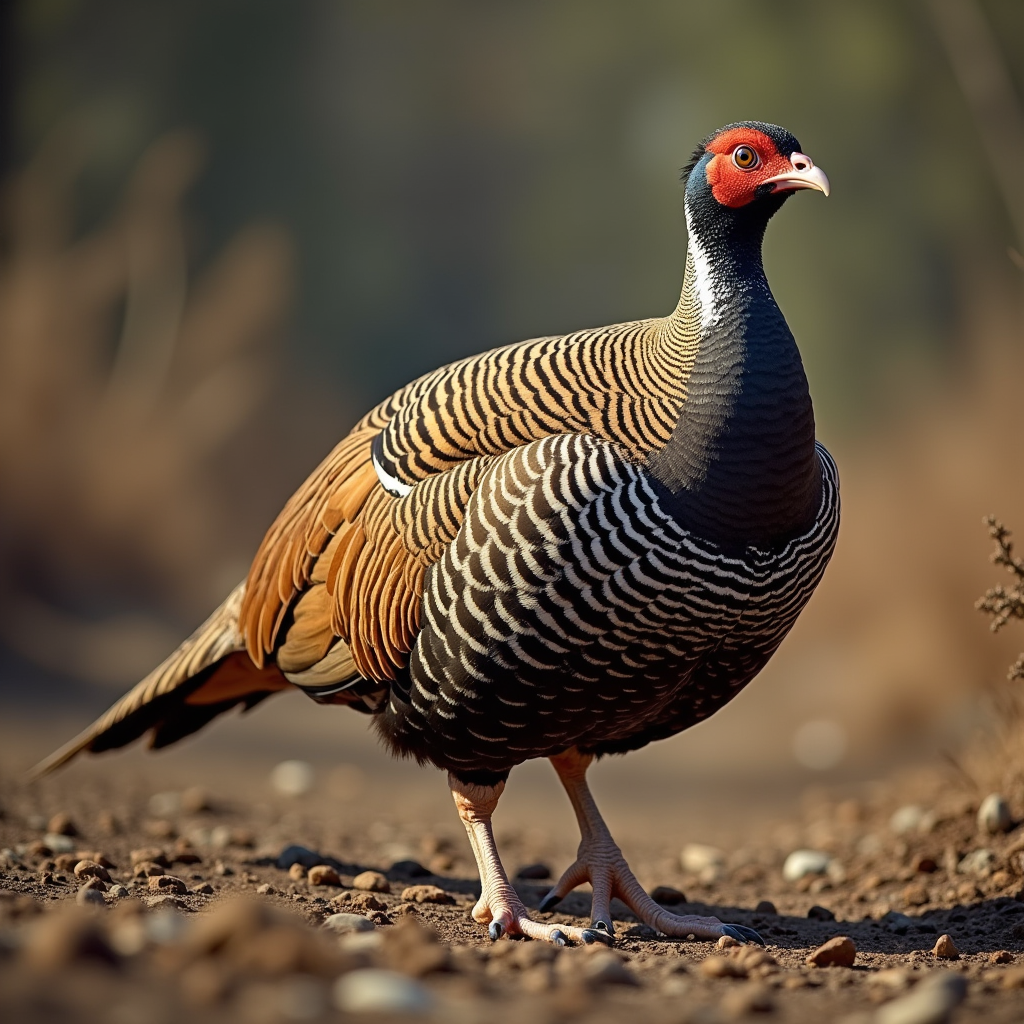 A photorealistic portrait of a Grouse in its natural habitat