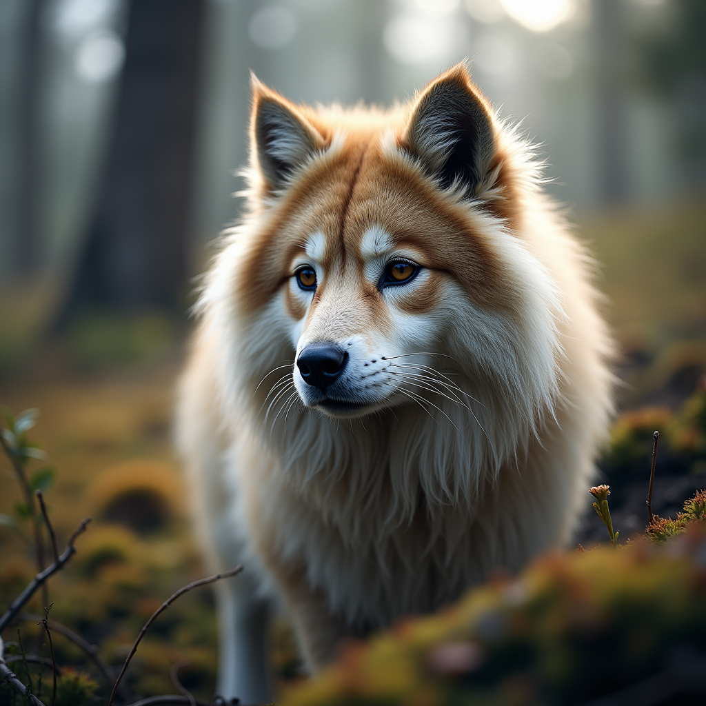 A photorealistic portrait of a Himalayan in its natural habitat