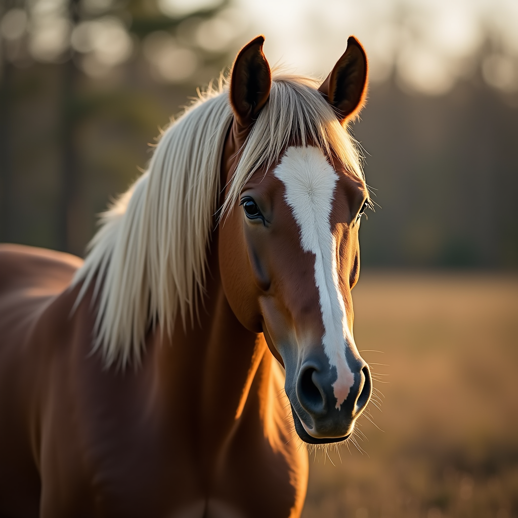 A photorealistic portrait of a Horse in its natural habitat