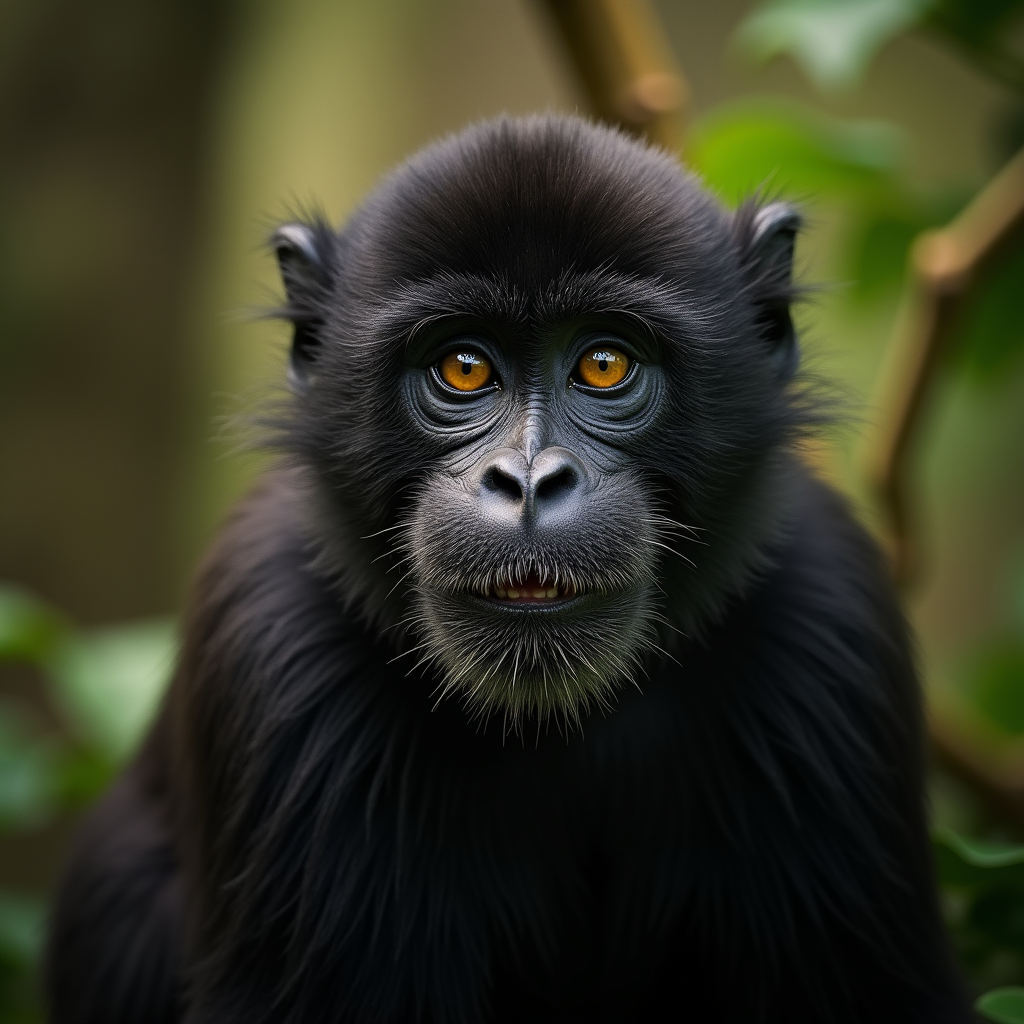 A photorealistic portrait of a Howler Monkey in its natural habitat