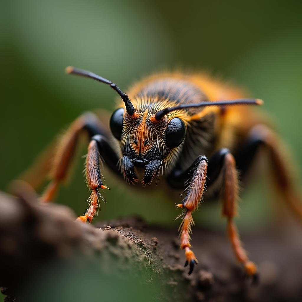 A photorealistic portrait of a Insect in its natural habitat