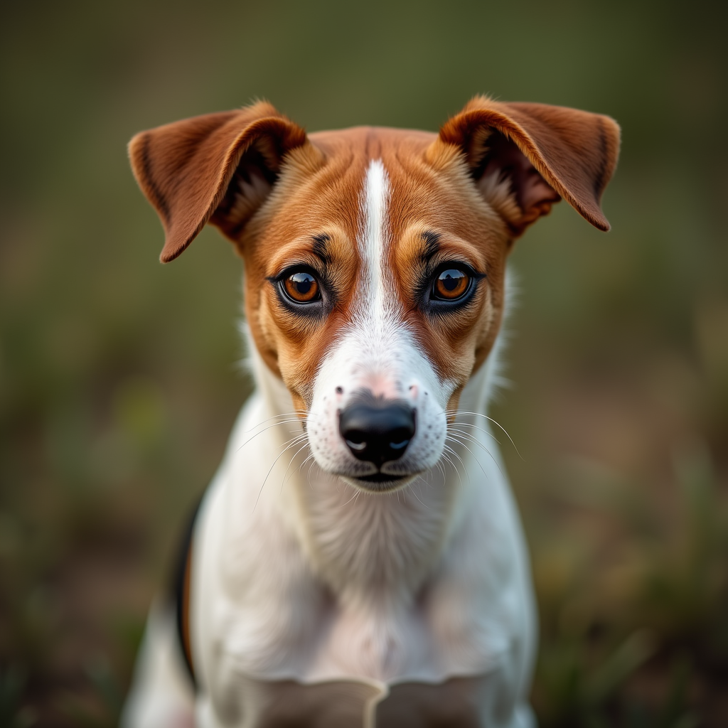 A photorealistic portrait of a Jack Russel in its natural habitat