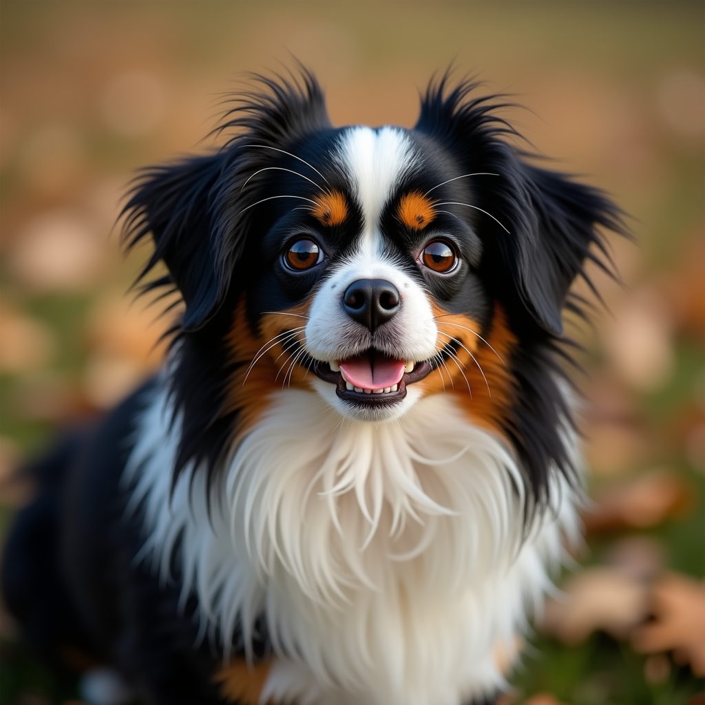 A photorealistic portrait of a Japanese Chin in its natural habitat