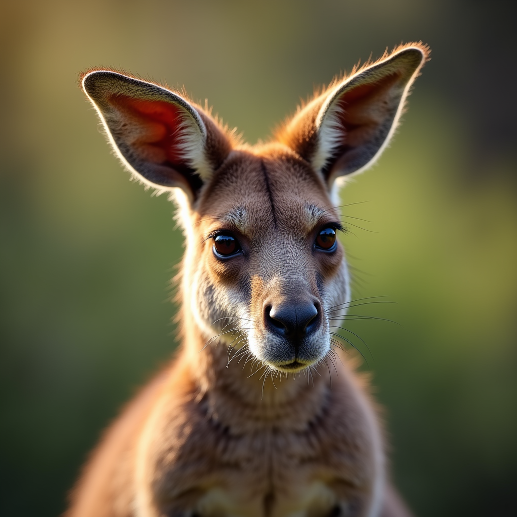 A photorealistic portrait of a Kangaroo in its natural habitat
