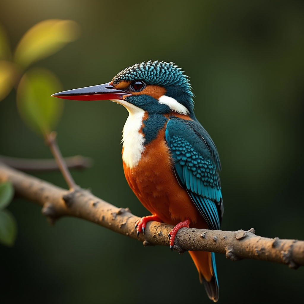 A photorealistic portrait of a Kingfisher in its natural habitat