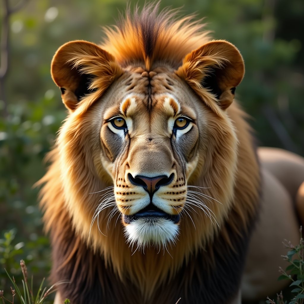 A photorealistic portrait of a Lion in its natural habitat