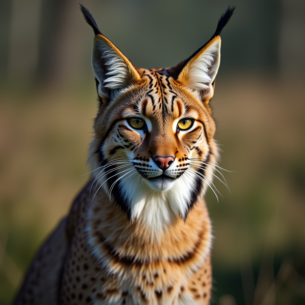 A photorealistic portrait of a Lynx in its natural habitat
