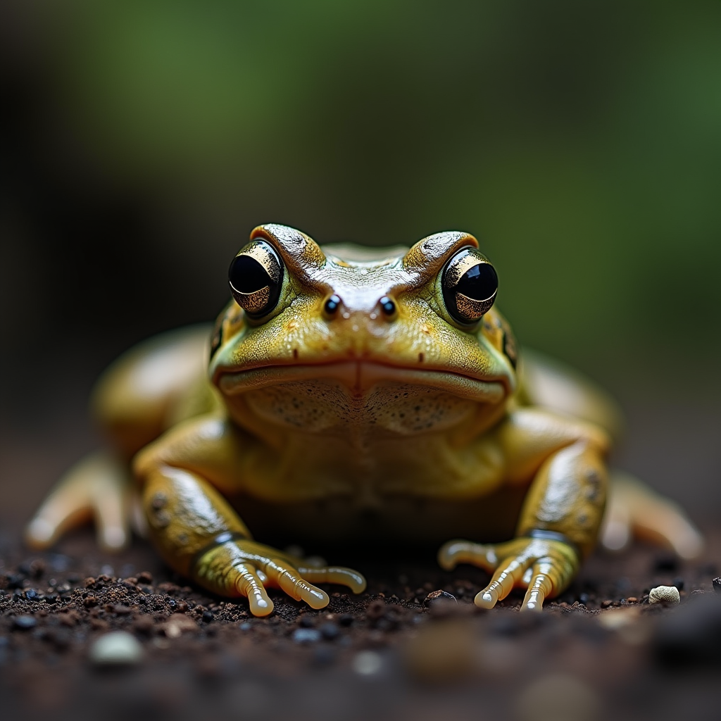 A photorealistic portrait of a Marine Toad in its natural habitat