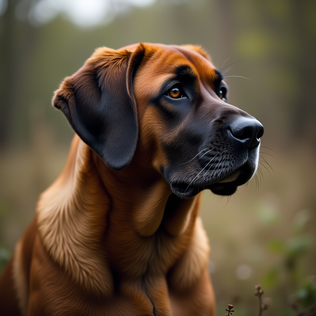 A photorealistic portrait of a Mastiff in its natural habitat