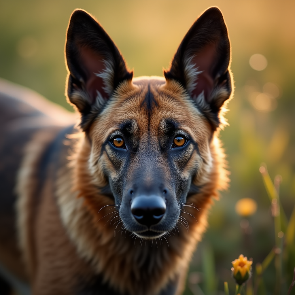 A photorealistic portrait of a Mongrel in its natural habitat