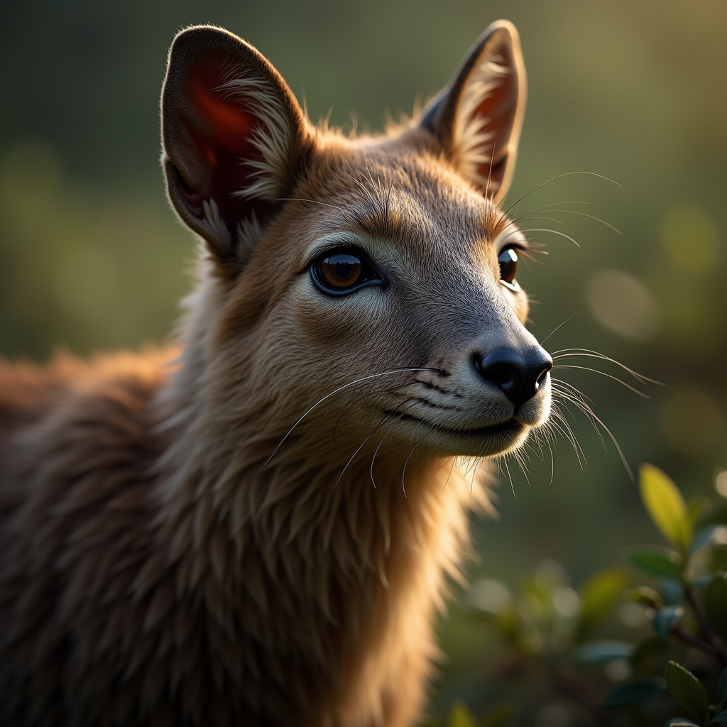 A photorealistic portrait of a Monte Iberia Eleuth in its natural habitat
