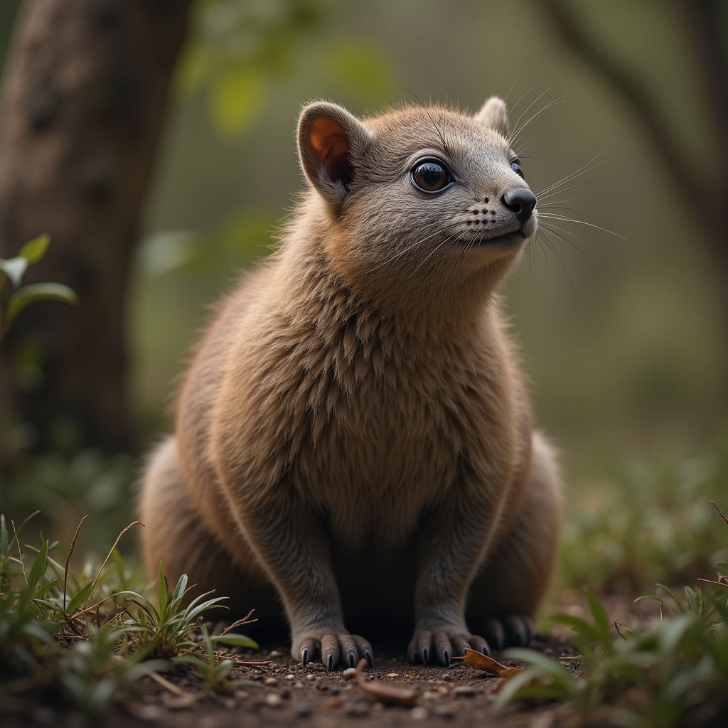 A photorealistic portrait of a Monte Iberia Eleuth in its natural habitat