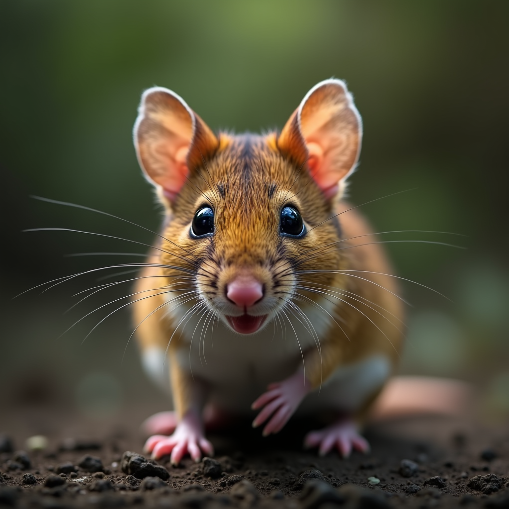 A photorealistic portrait of a Mouse in its natural habitat