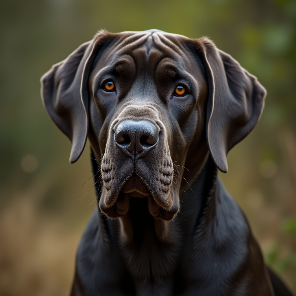 A photorealistic portrait of a Neapolitan Mastiff in its natural habitat