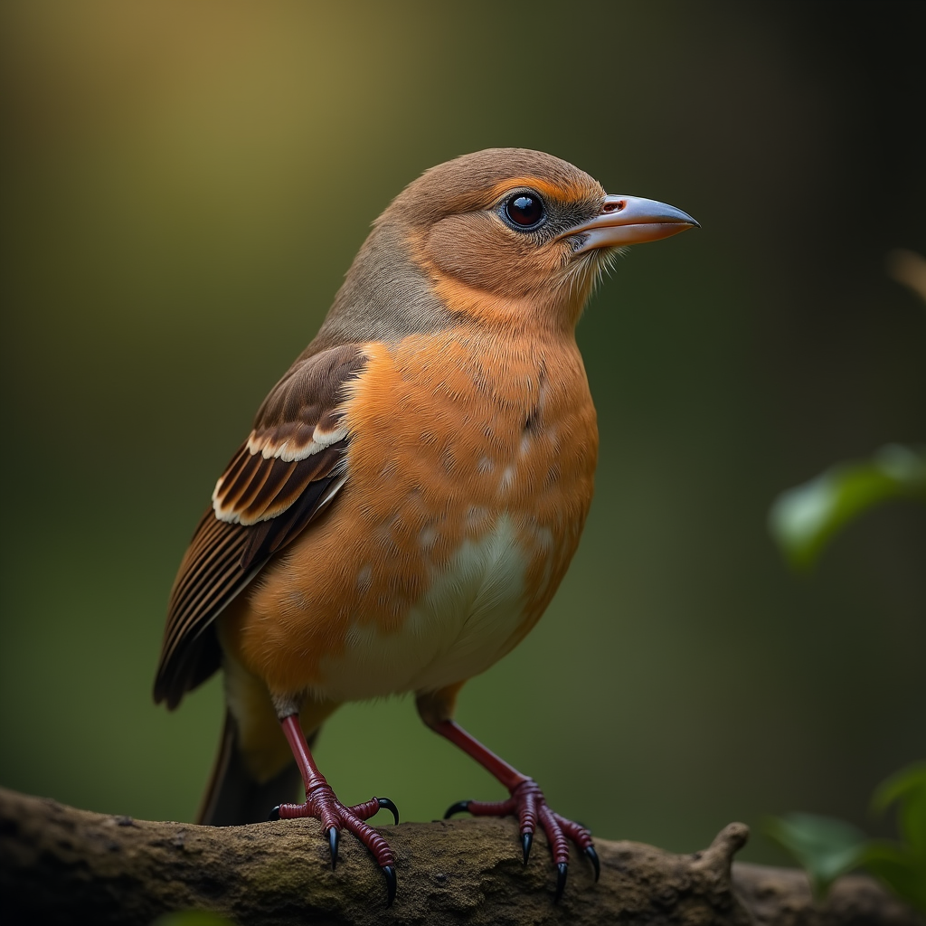 A photorealistic portrait of a Nightingale in its natural habitat
