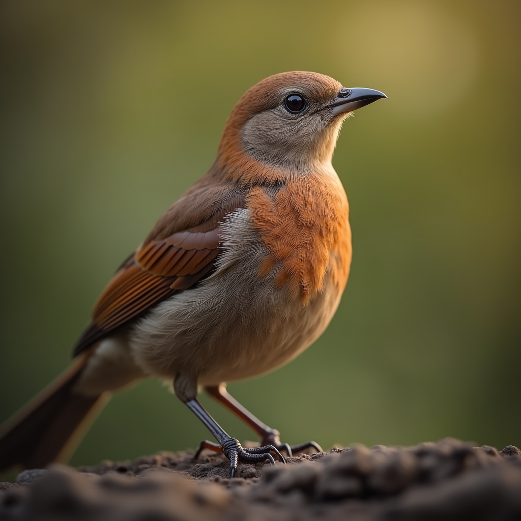 A photorealistic portrait of a Nightingale in its natural habitat