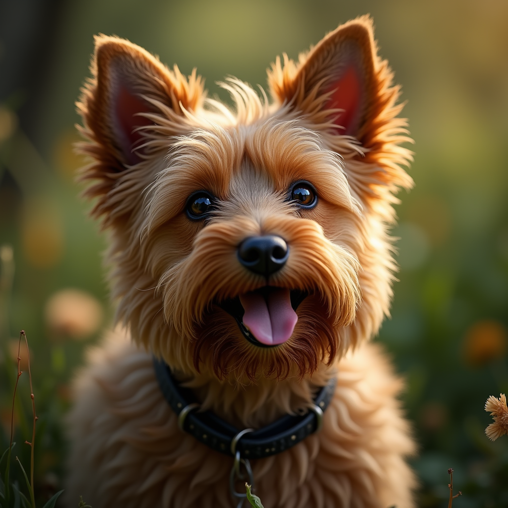 A photorealistic portrait of a Norfolk Terrier in its natural habitat