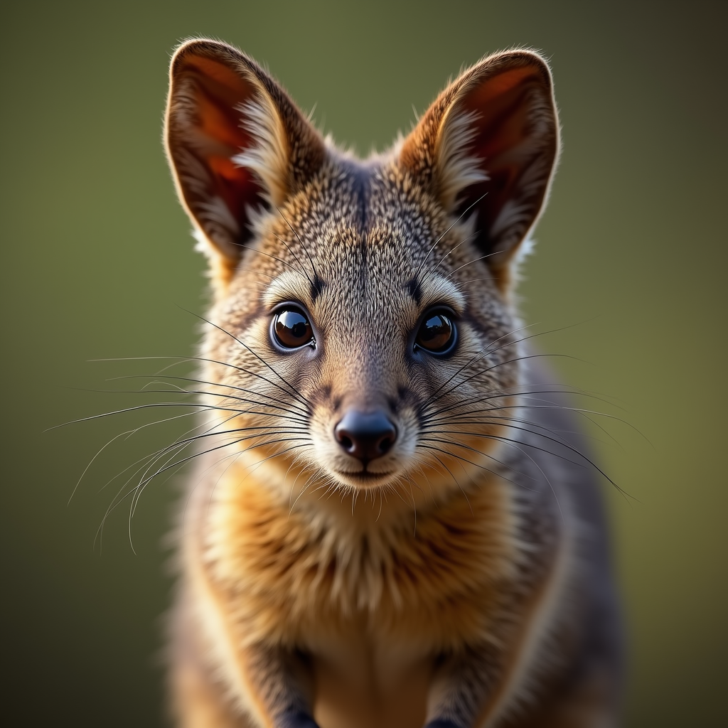 A photorealistic portrait of a Numbat in its natural habitat