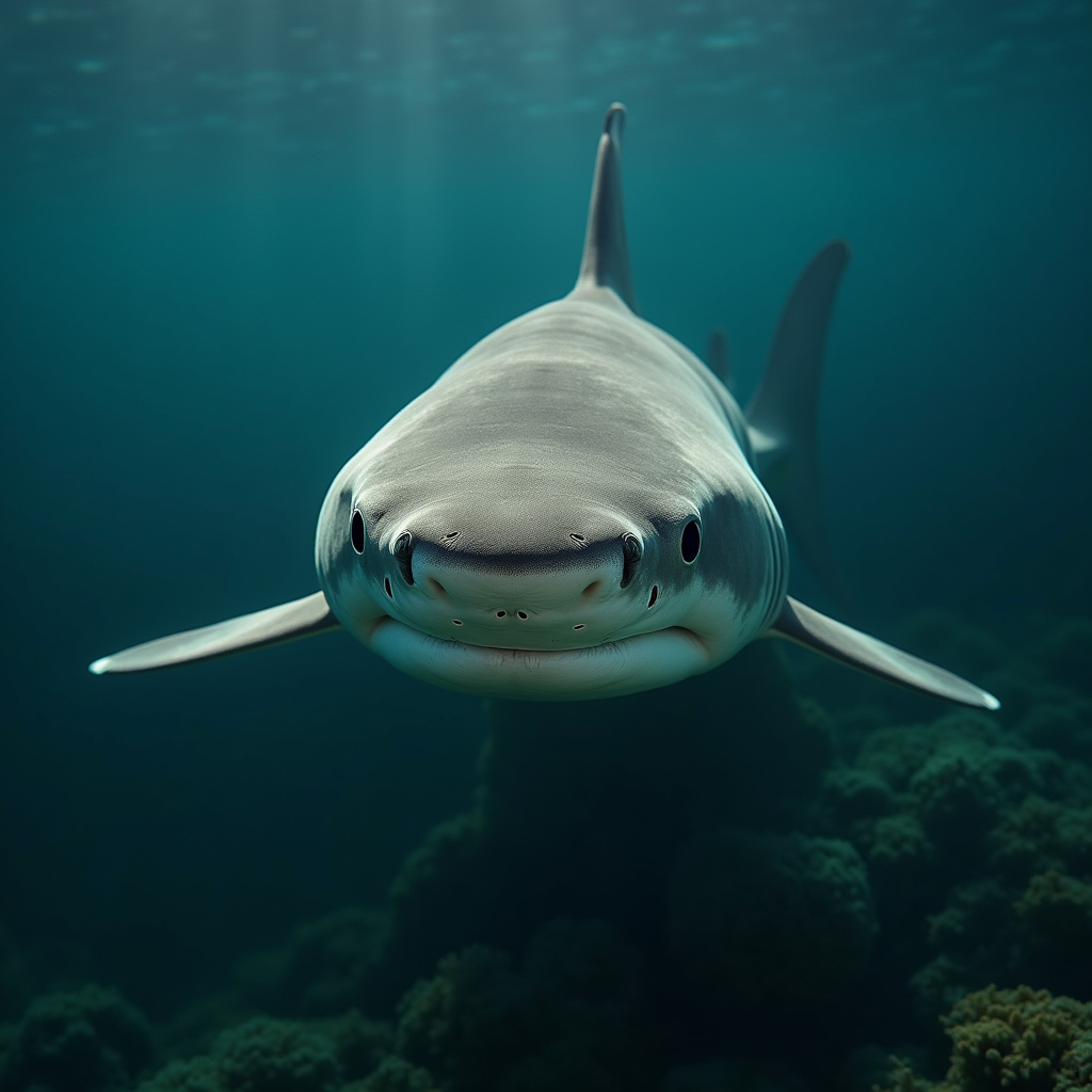 A photorealistic portrait of a Nurse Shark in its natural habitat