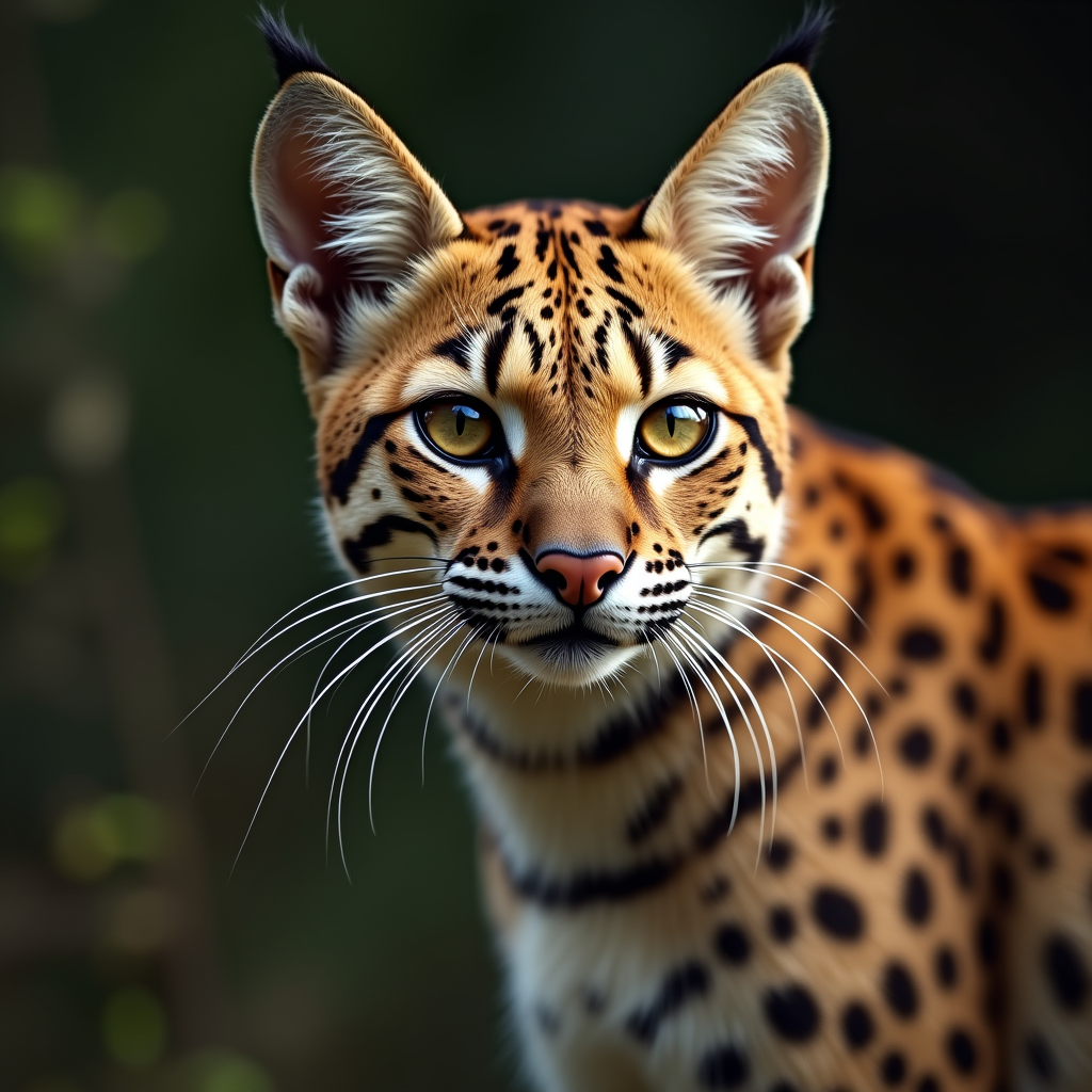 A photorealistic portrait of a Ocelot in its natural habitat