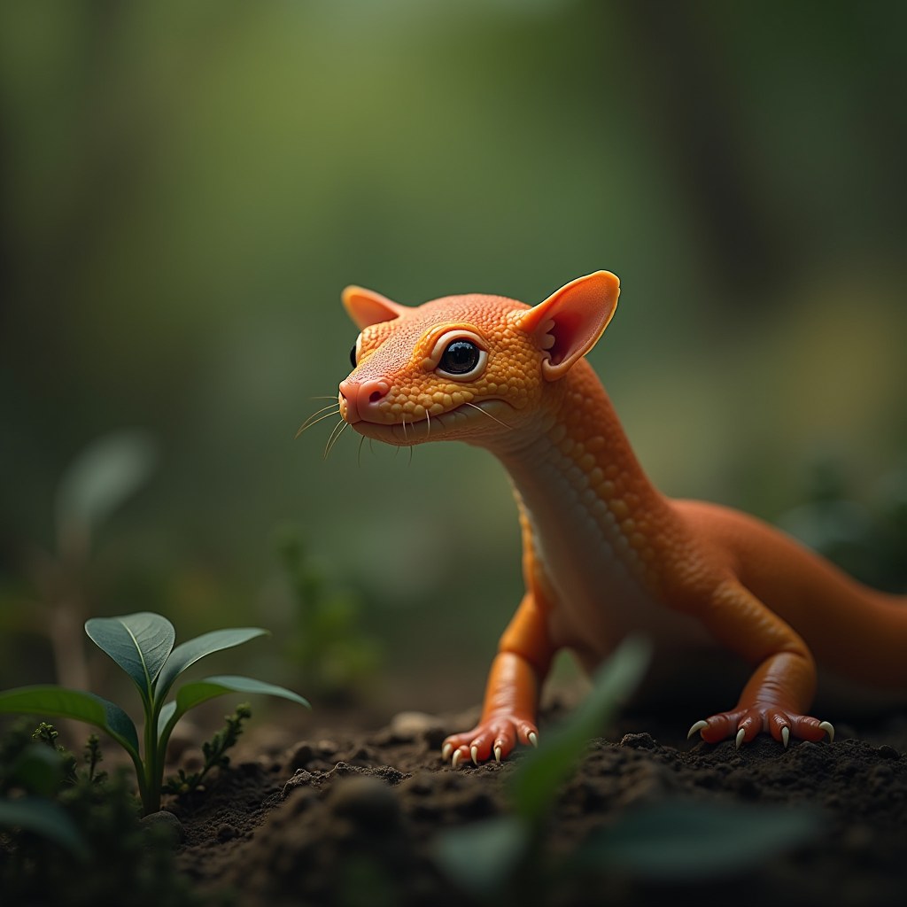 A photorealistic portrait of a Olm in its natural habitat