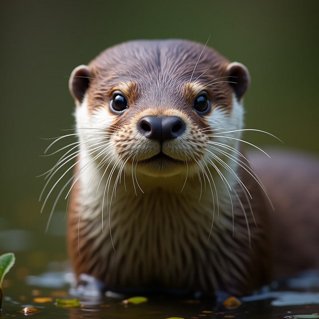 A photorealistic portrait of a Otter in its natural habitat