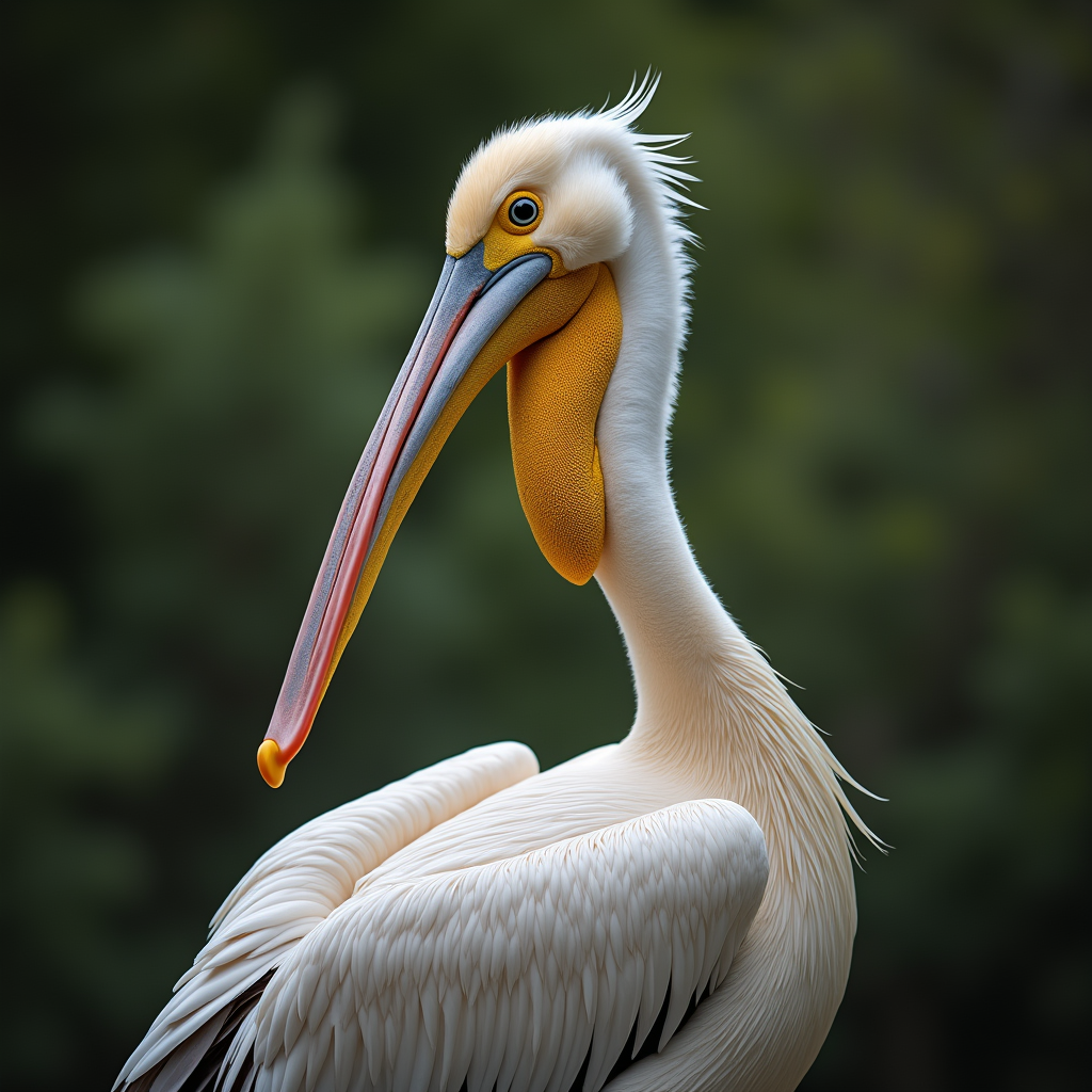 A photorealistic portrait of a Pelican in its natural habitat