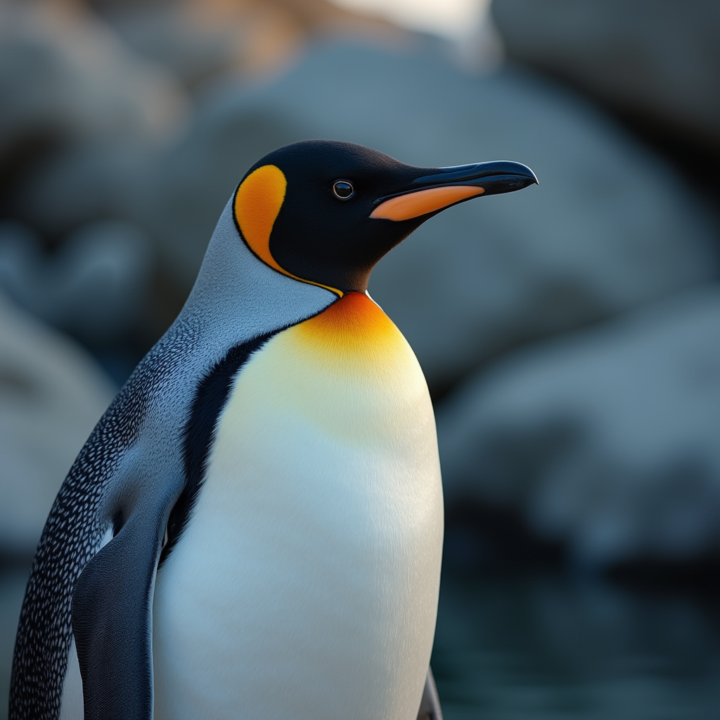 A photorealistic portrait of a Penguin in its natural habitat