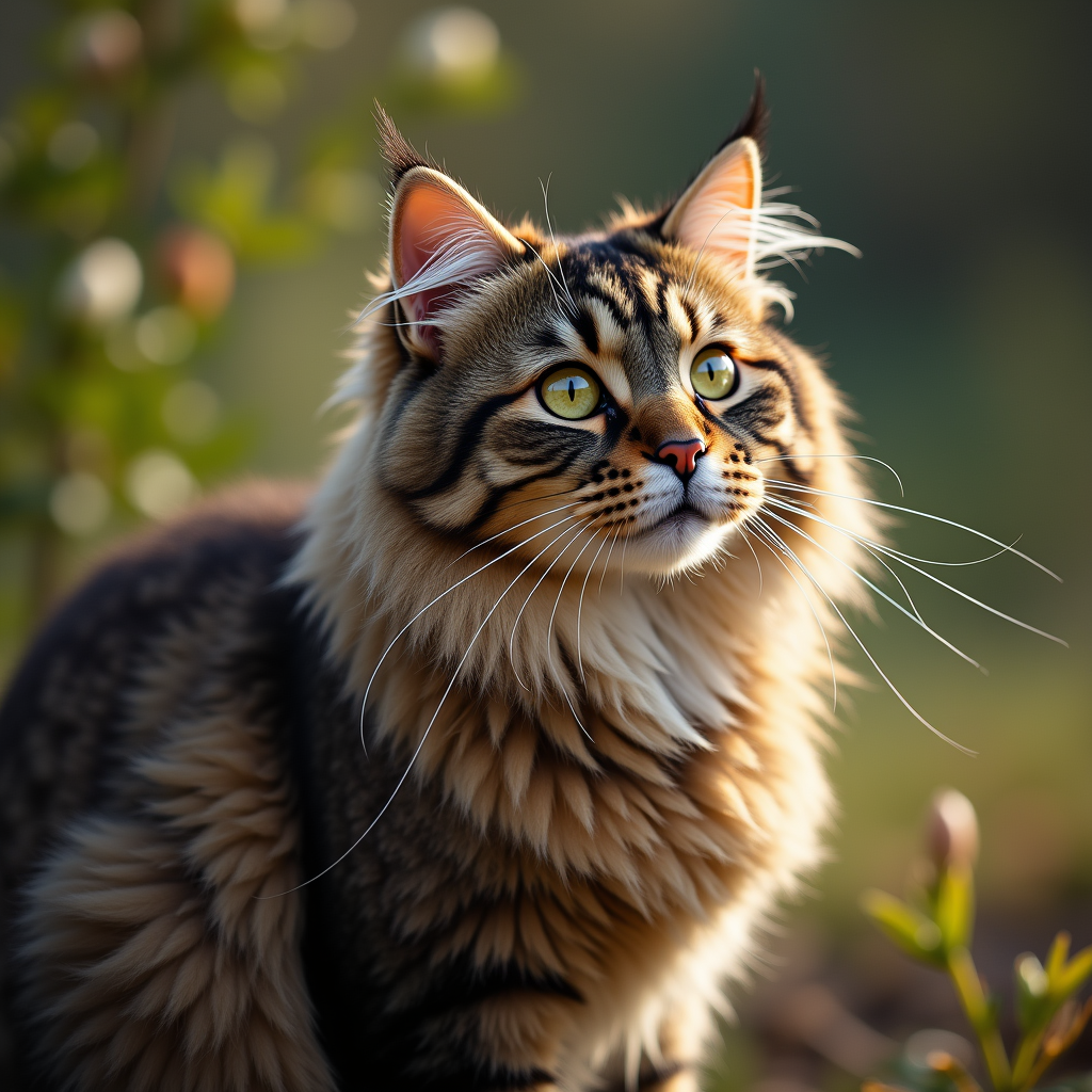 A photorealistic portrait of a Persian in its natural habitat