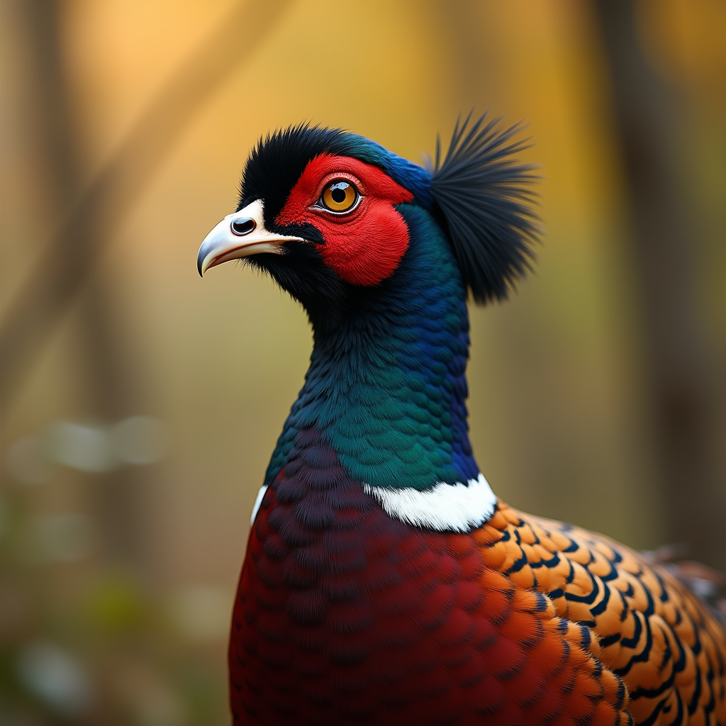 A photorealistic portrait of a Pheasant in its natural habitat
